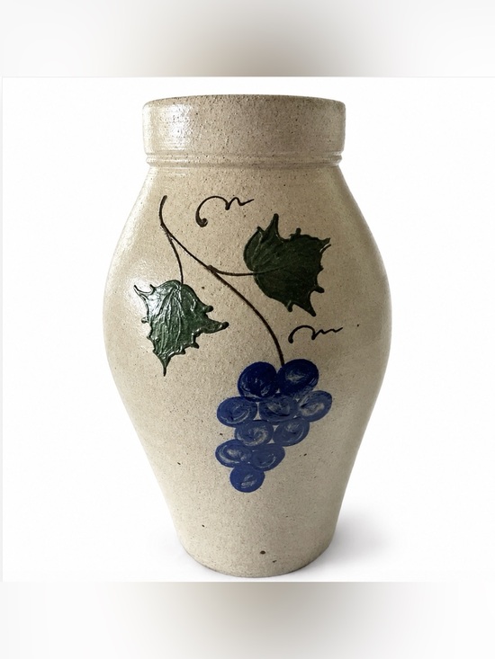 Rockdale Union Pottery Other - Rockdale Union Pottery Vase Anniversary Collectors Edition Salt Glazed Grape